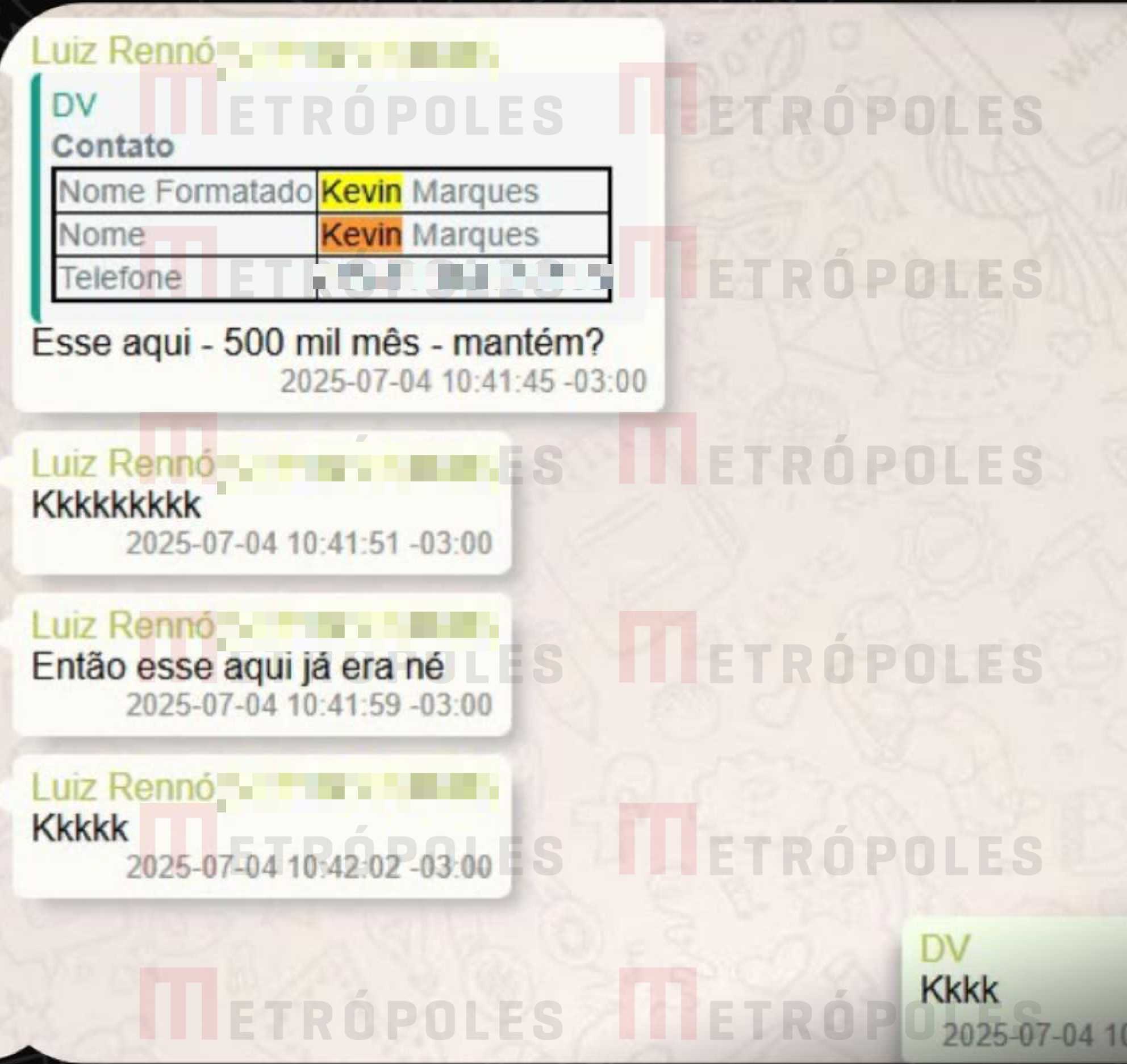 Celular de Vorcaro cita R$ 500 mil para filho de Nunes Marques; veja prints