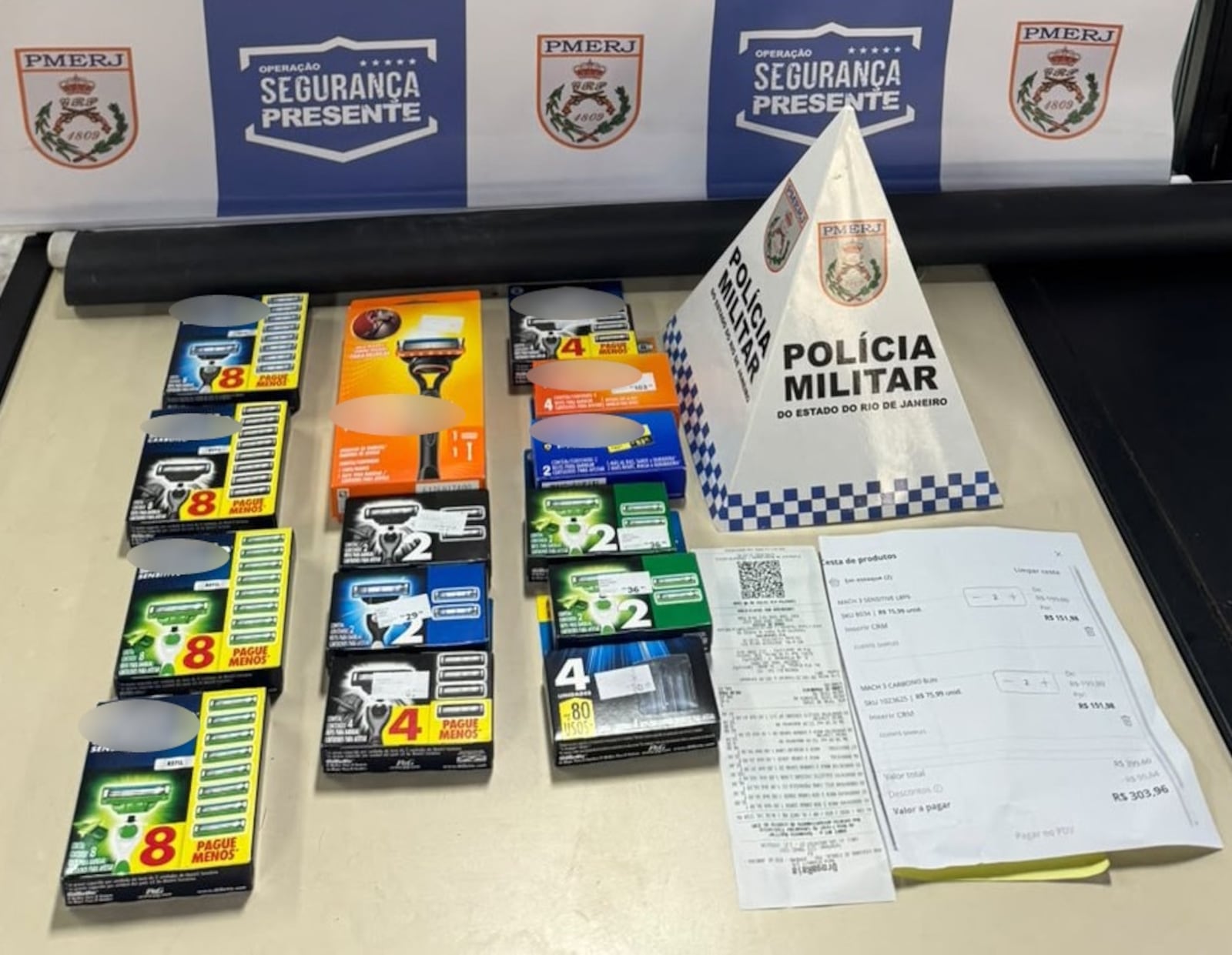 Agentes do Segurança Presente recuperaram 13 cargas de barbeadores Reprodução/Segurança Presente