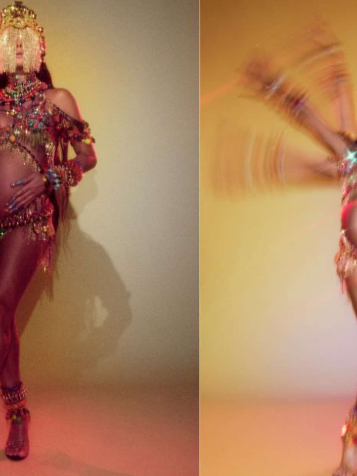 Sabrina Sato mostra barrigão em final do samba-enredo da Vila Isabel