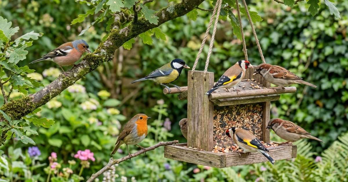 Quais são as aves de jardim mais comuns que frequentam o comedouro de passáros?