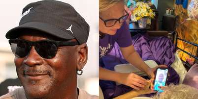 Michael Jordan emocionou f&atilde;s ao realizar o &uacute;ltimo desejo de uma antiga professora, conversando com ela por videochamada Foto: Reprodu&ccedil;&atilde;o: David Jensen/Getty Images/YouTube / Bons Fluidos