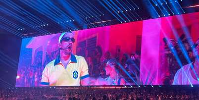 Bad Bunny vestiu camisa da seleção em primeiro show no Brasil Foto: Maria Luiza Valeriano/Terra