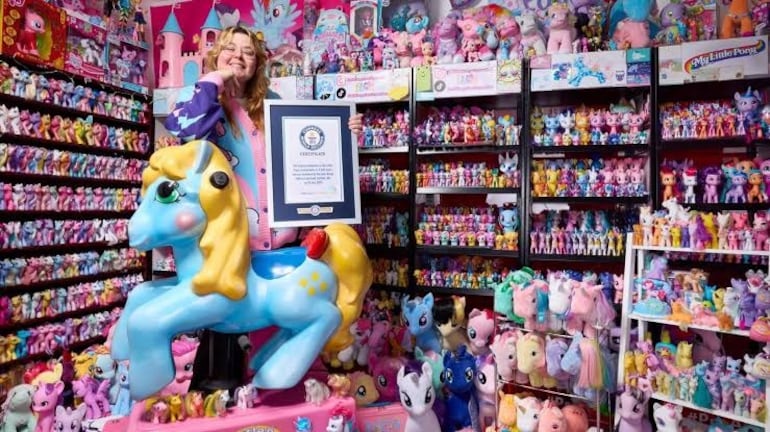 Mulher que não ganhou cavalo na infância quebra recorde com milhares de pôneis de brinquedo