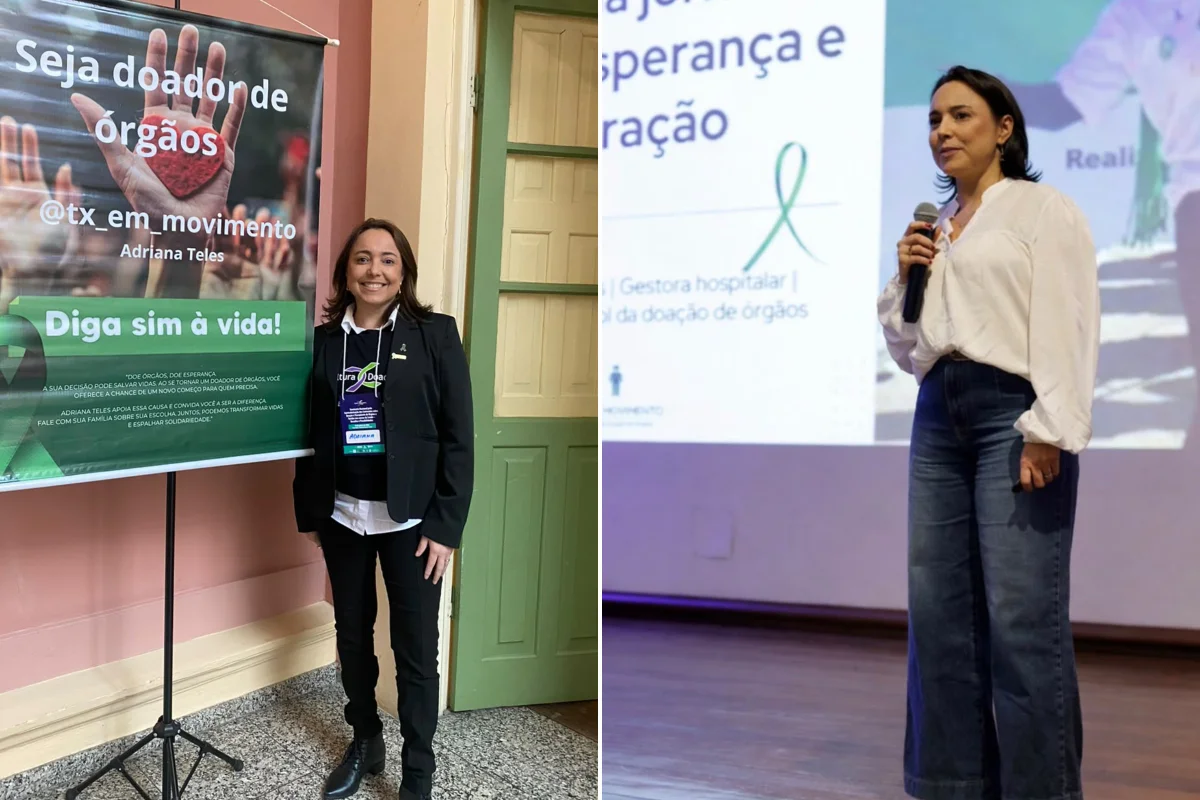 Adriana Teles passou a atuar na conscientização sobre a doação de órgãos. Metrópoles
