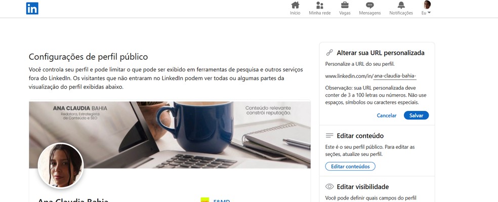 Como personalizar a URL do LinkedIn para facilitar buscas e candidaturas