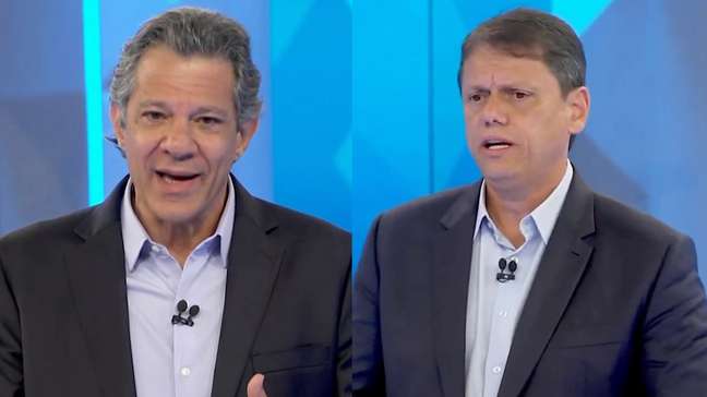 Transporte e educação são temas do 3º bloco de debate entre Tarcísio e Haddad na Globo; acompanhe ao vivo