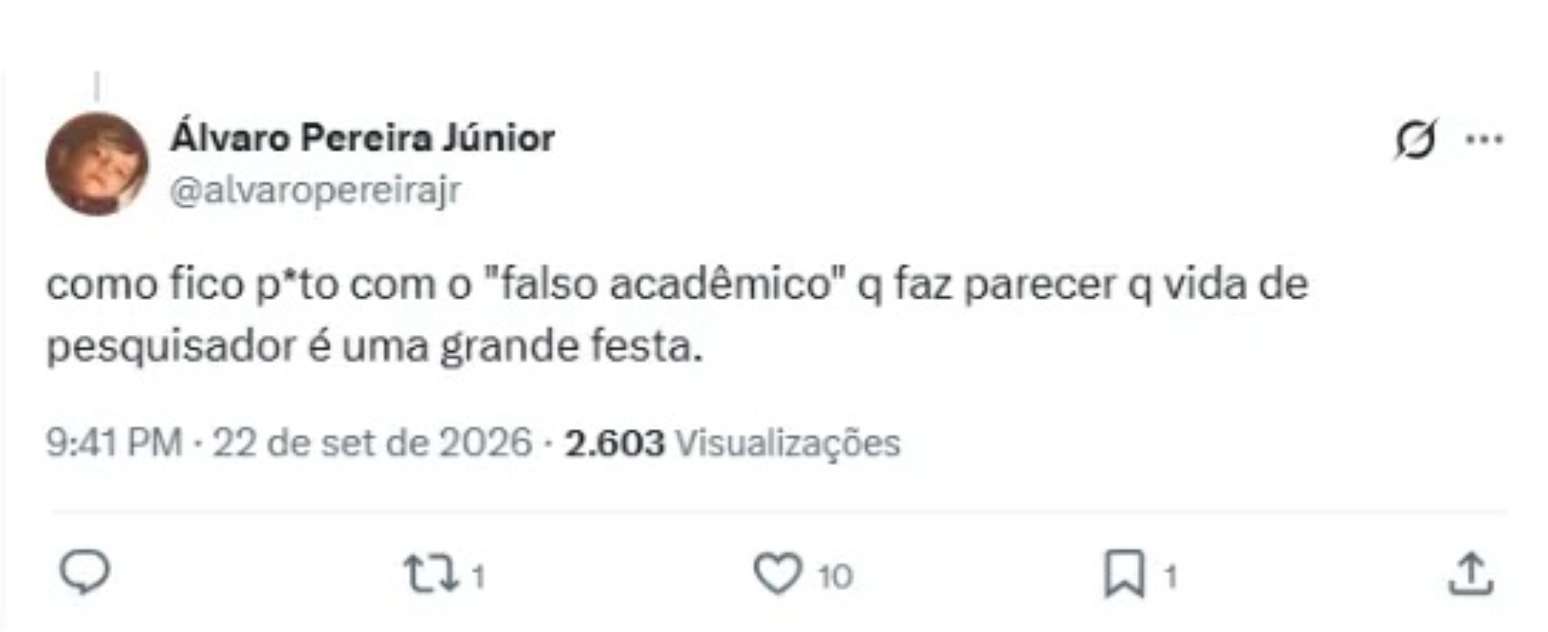 &Aacute;lvaro voltou a criticar a forma como Gil apresenta a rotina ligada &agrave; pesquisa acad&ecirc;mica