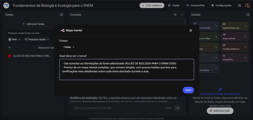 NotebookLM cria mapa mental? Veja como criar e usar o recurso para estudar