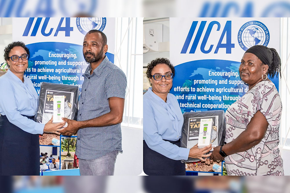 Os agricultores recebem kits agrícolas no âmbito do 'Projeto ADOPT Caribbean'