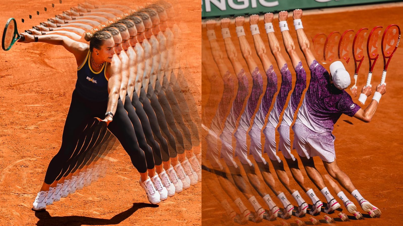 Efeito utilizado por Felipe nas fotos de João Fonseca e Sabalenka em Roland Garros Arquivo pessoal/Felipe Figueiredo