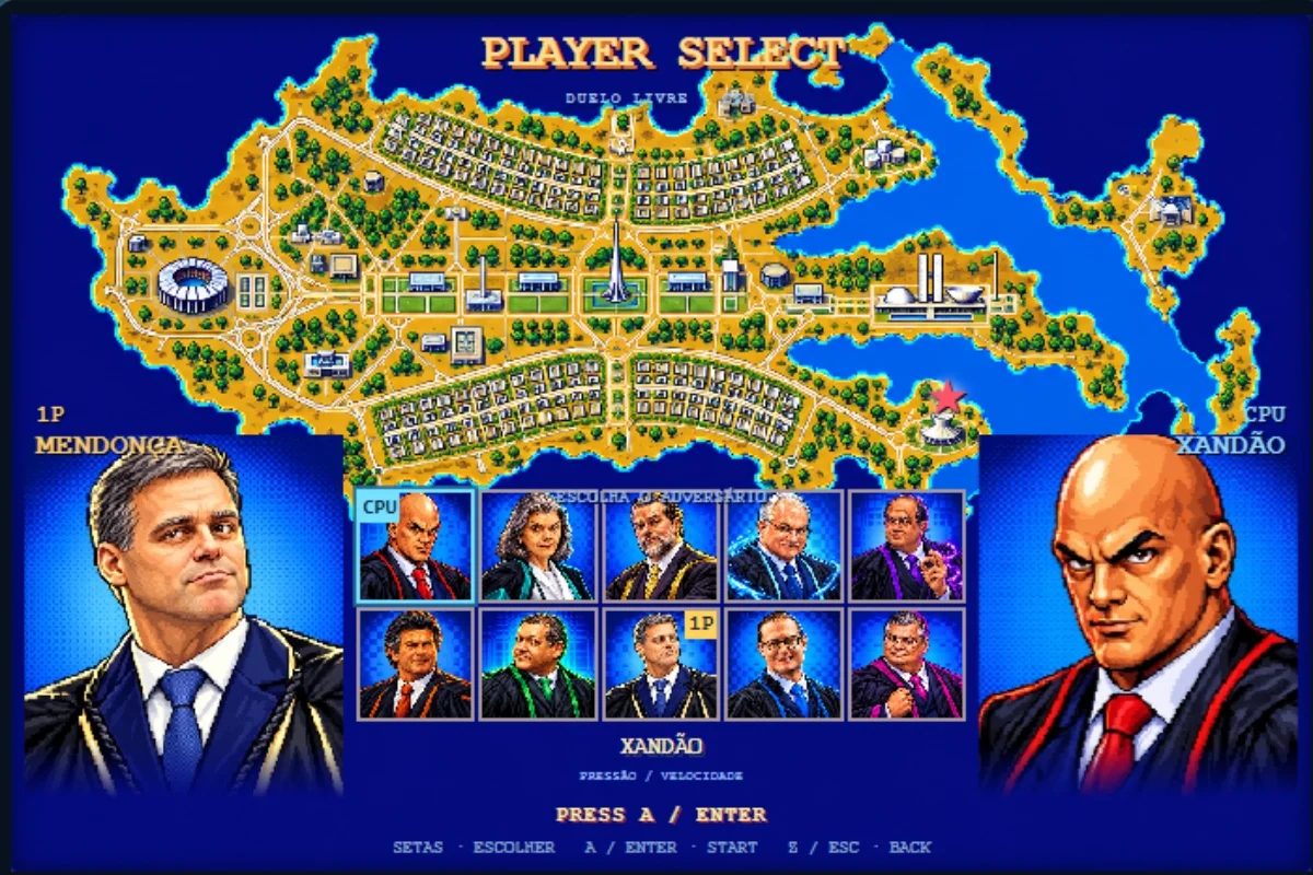 Jogo de luta entre ministros do Supremo