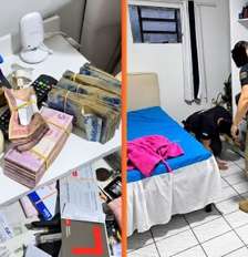 Foram apreendidos um revólver e dinheiro em espécie. Foto: Divulgação/PCPE / Portal de Prefeitura