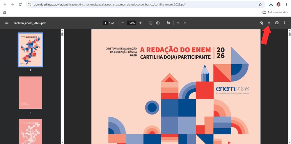 Salvando a cartilha no computador — Foto: Reprodução/Mariana Tralback