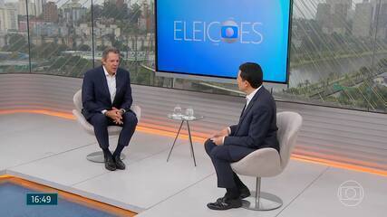 Fernando Haddad (PT) fala sobre proposta para linhas Celeste e Rosa em entrevista à TV Globo