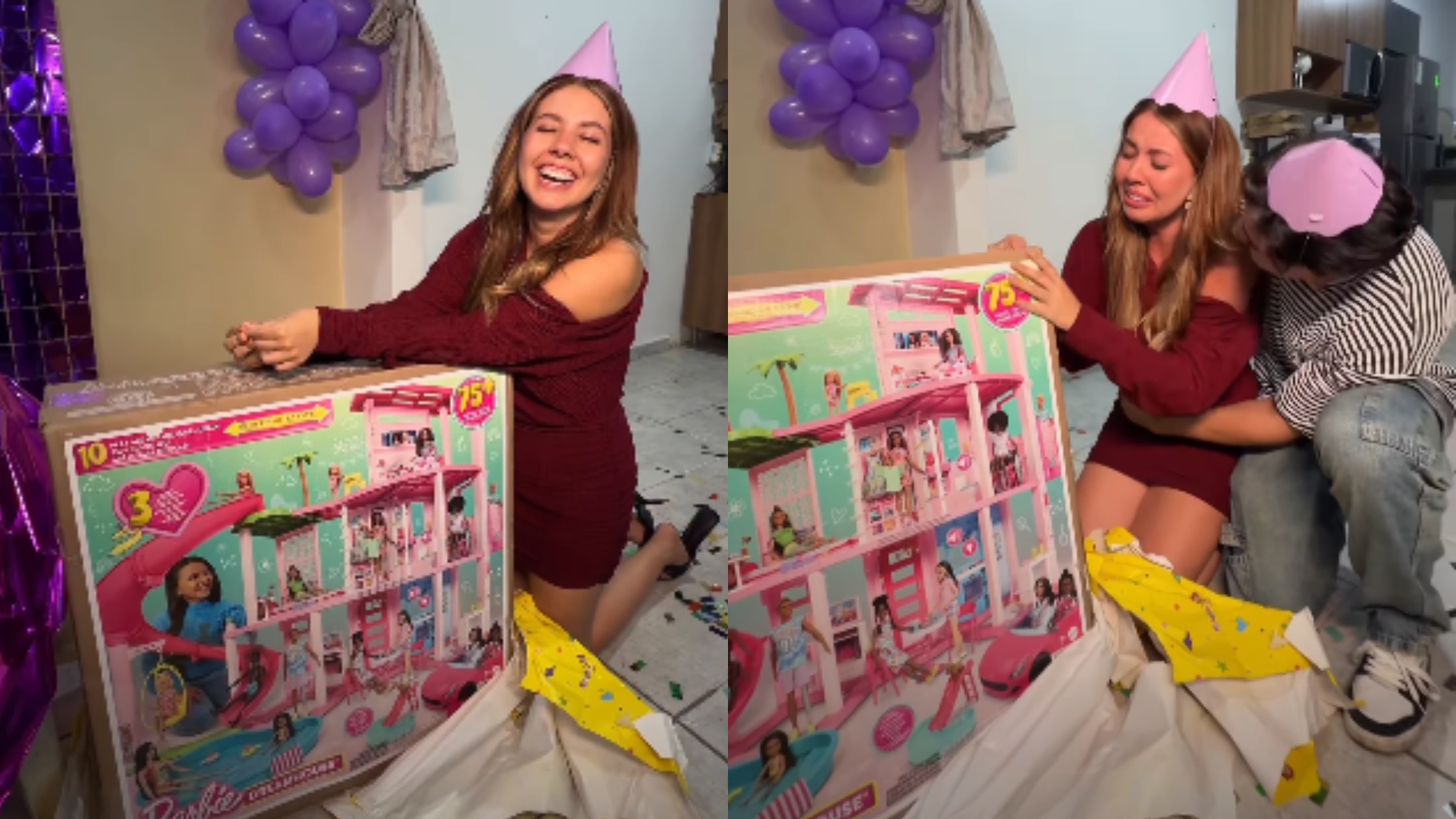 Influenciadora ganha casa de bonecas do namorado e faz a internet chorar de emoção