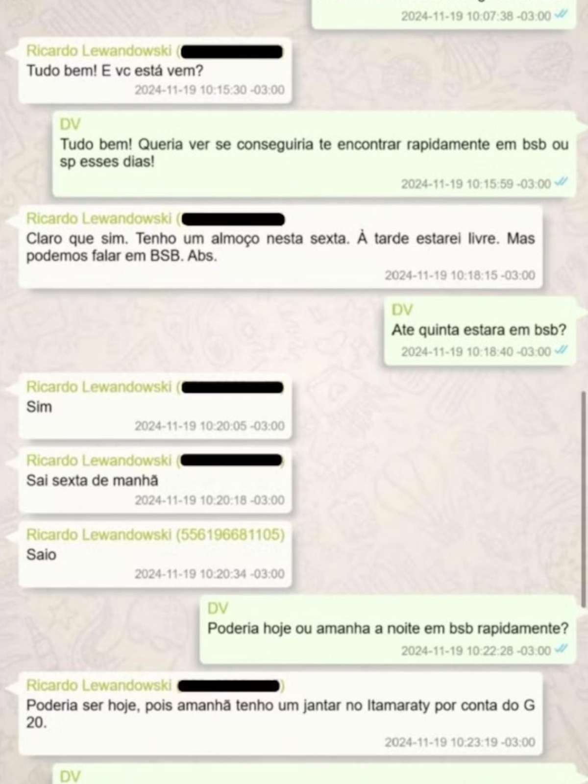 Vorcaro chamou Lewandowski de 'amigo' e marcou para beber vinho e conversar, indicam mensagens