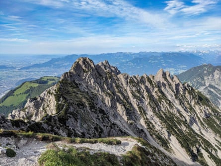 Jagged mountains and distant view