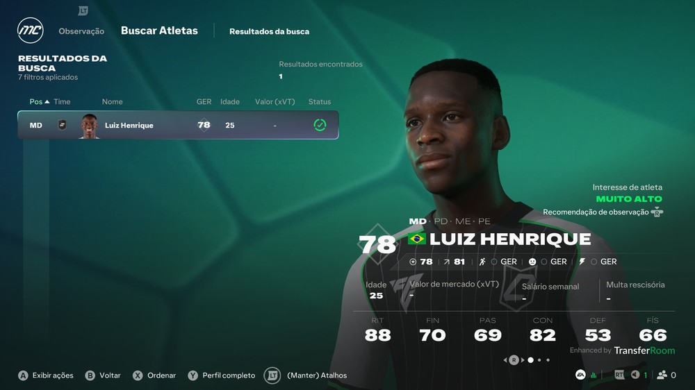 Luiz Henrique no EA FC 27 — Foto: Luccas Melo/TechTudo