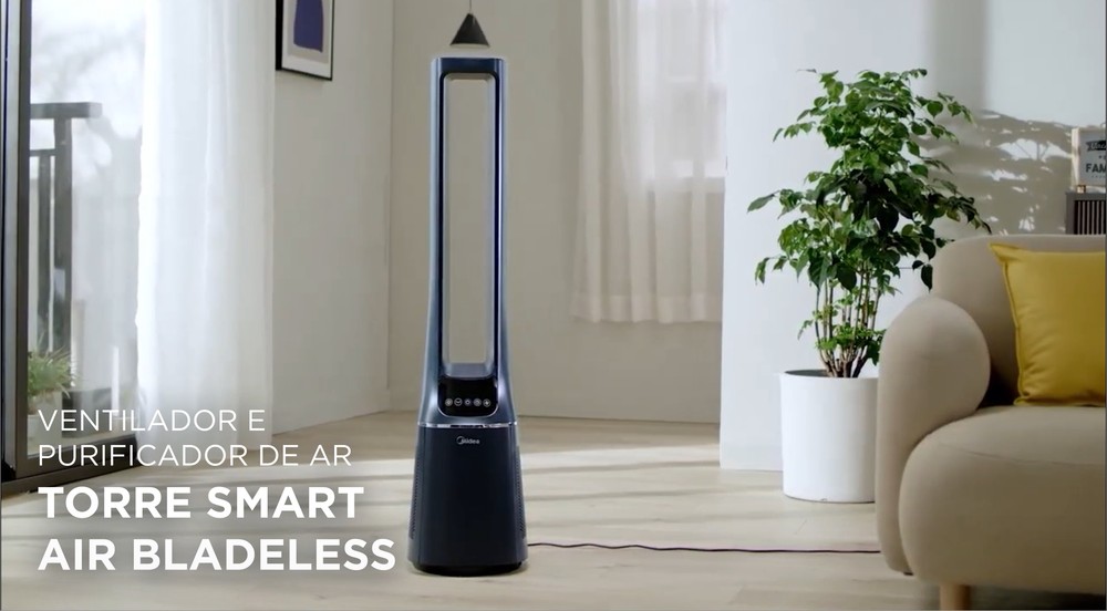 Ventilador de Torre Smart Air Bladeless Midea — Foto: Reprodução/Midea