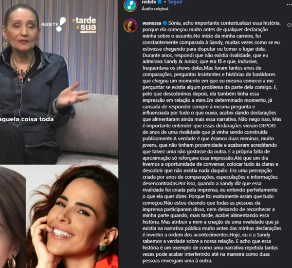 Wanessa Camargo admite ter alimentado rivalidade com Sandy: "Não nego isso"