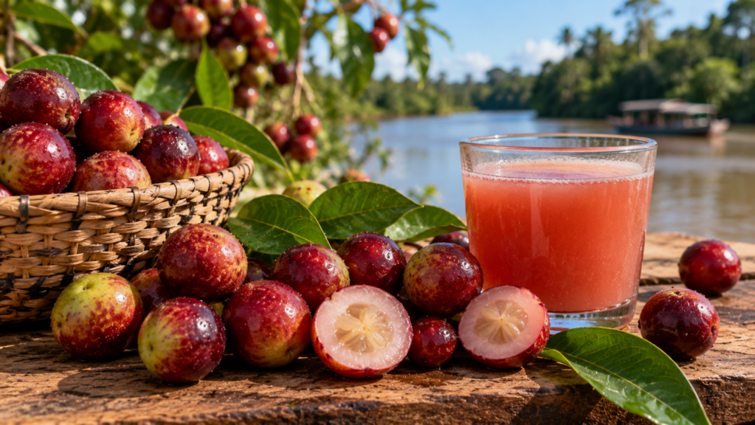 Nativo da Amazônia Ocidental, o camu-camu chama atenção pela vitamina C, casca avermelhada e sabor ácido. Conheça sua polpa e principais características.