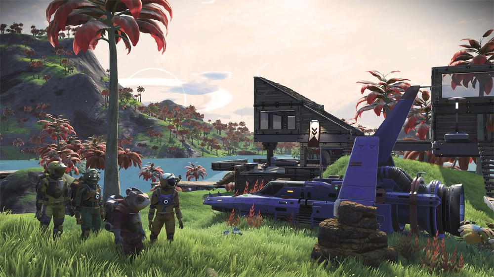 No Man's Sky recebeu inúmeras atualizações desde o lançamento, incluindo grandes opções de construção — Foto: Divulgação/Hello Games