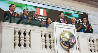 Keiko Fujimori participa en “campanazo” de cierre de la Bolsa de Valores de Nueva York