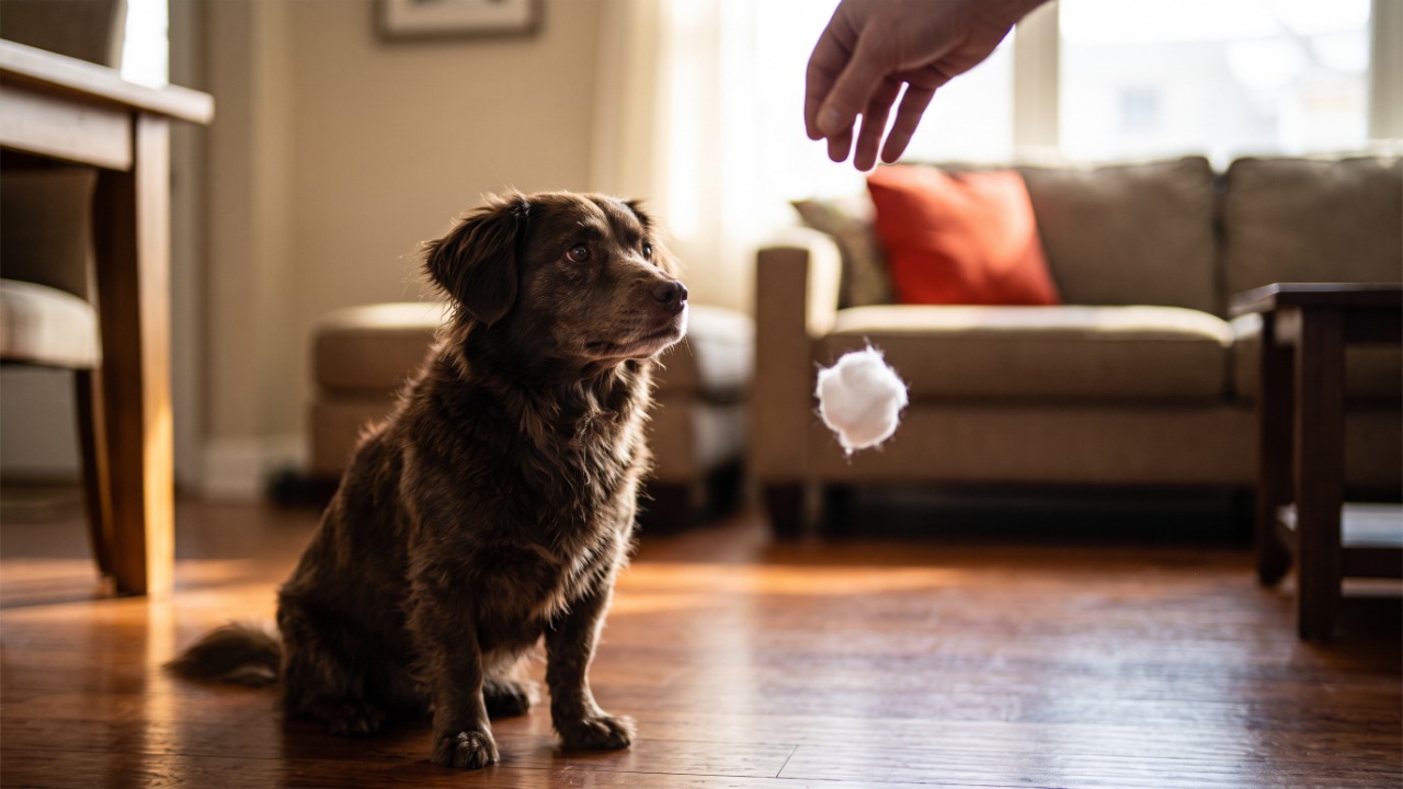 Veterinários alertam que o cachorro que começa a bater a cabeça de leve na parede ao andar pode estar perdendo visão periférica, e o teste do algodão que o tutor faz em casa