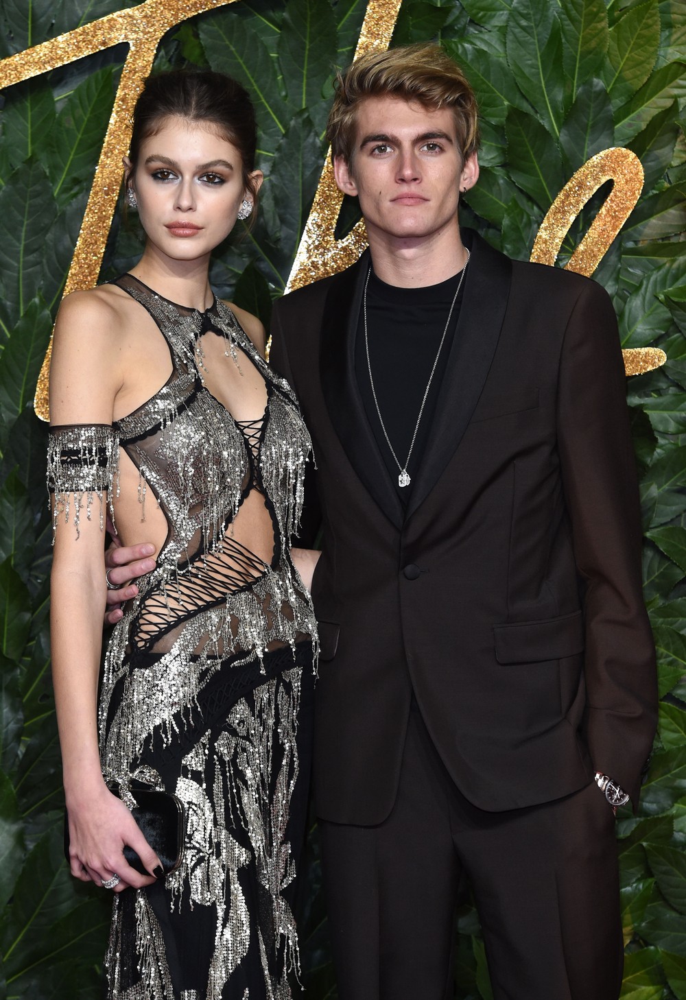 Os irmãos Kaia Gerber e Presley Gerber em 2018 — Foto: Getty Images