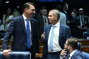 Flávio Bolsonaro e Rogério Marinho
