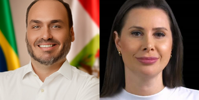 Carlos Bolsonaro (PL) e Carol de Toni (PL) concorrem ao Senado por Santa Catarina Foto: Reprodução/Instagram
