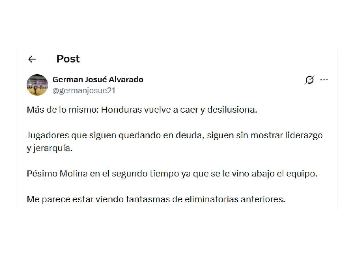 Cansaço, apontam dois e uma preocupação após a dolorosa derrota de Honduras contra Suriname.