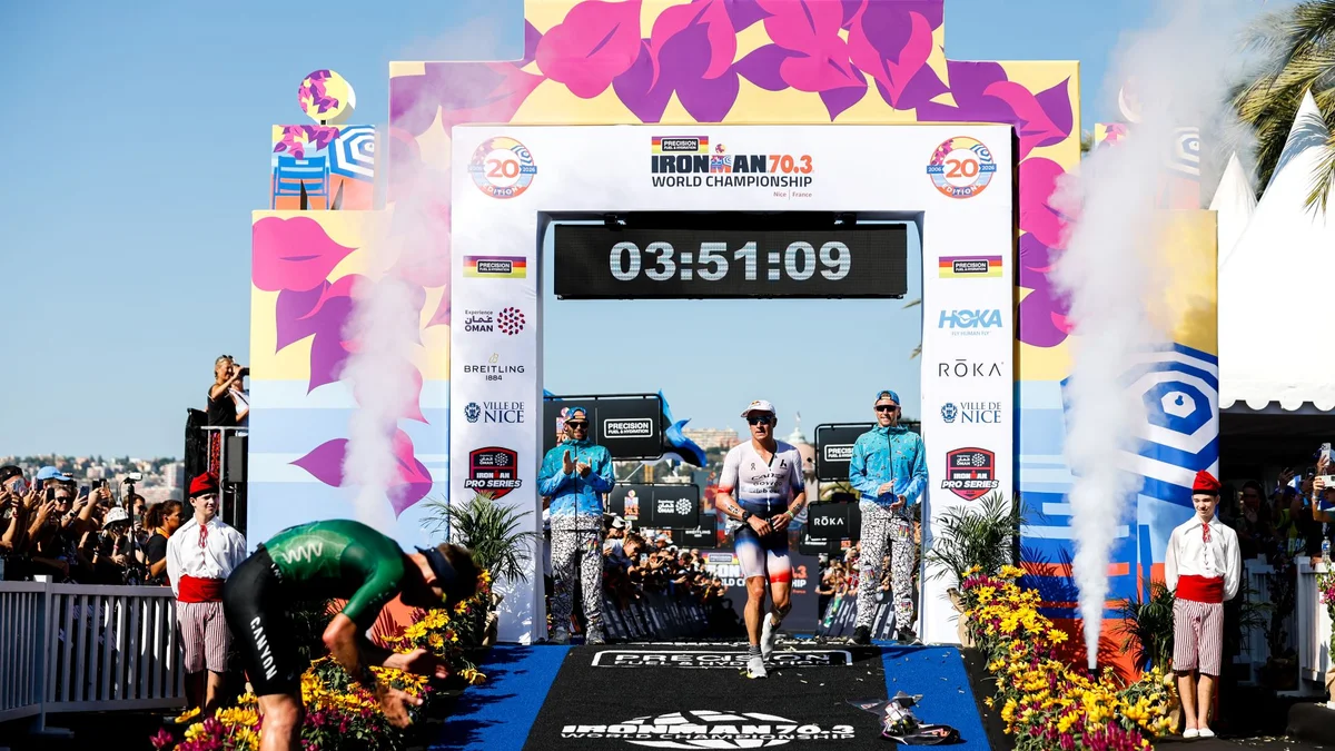 Campeão olímpico, bate tempo recorde de corrida no Mundial de Ironman 70.3