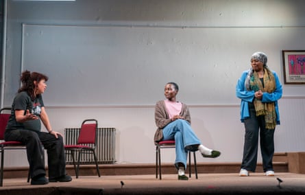 Three women on stage