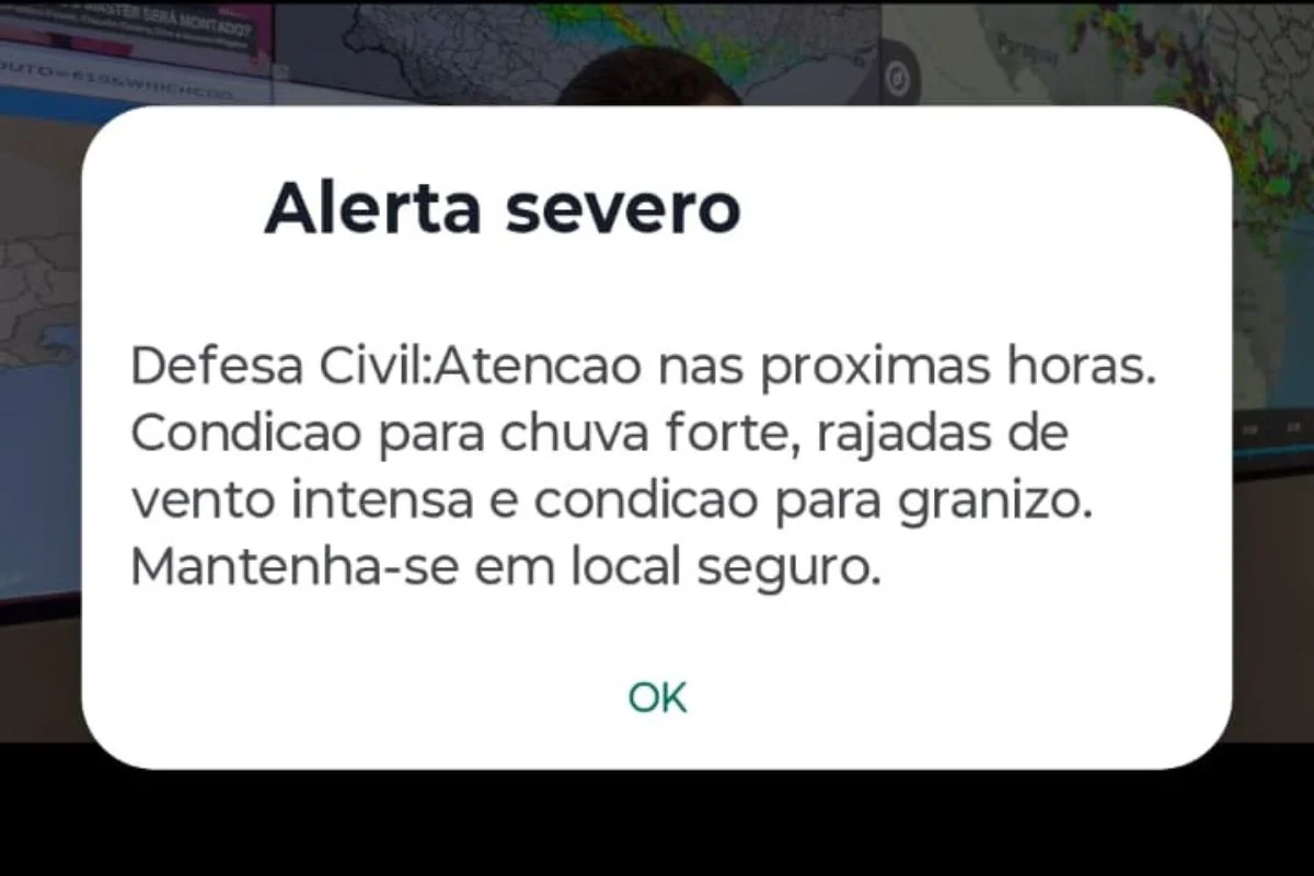 Rajadas e granizo: Defesa Civil emite alerta severo no litoral norte de SP