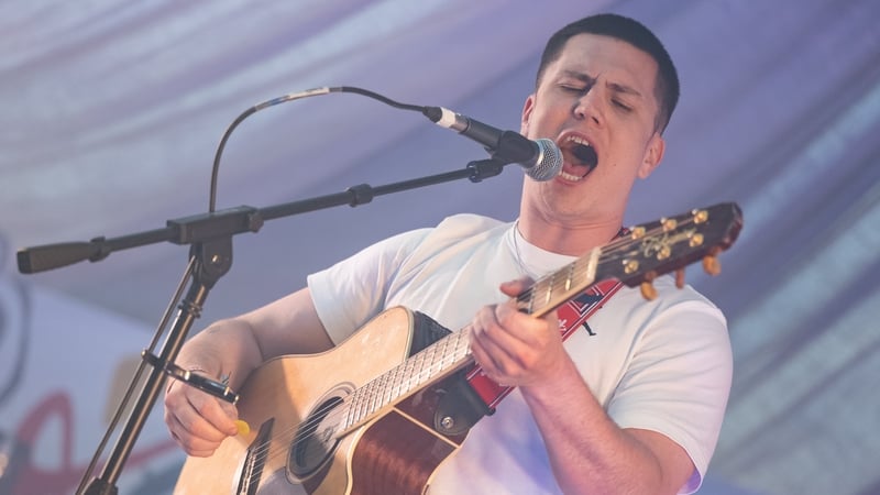 Aaron Rowe performs at The Wishing Well during day two of Glastonbury festival 2025