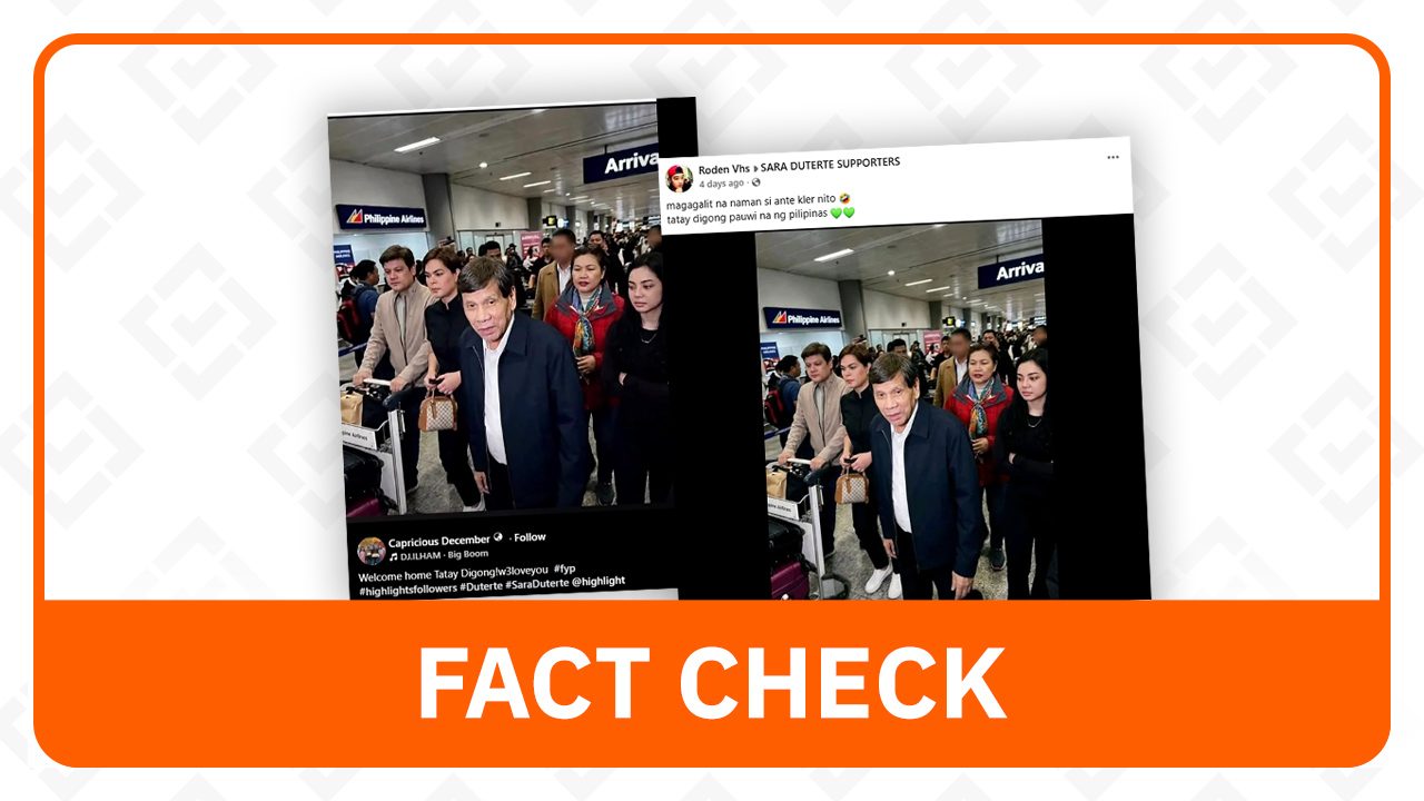 FACT CHECK: Duterte not back in PH; posts use AI-generated ‘airport’ photo