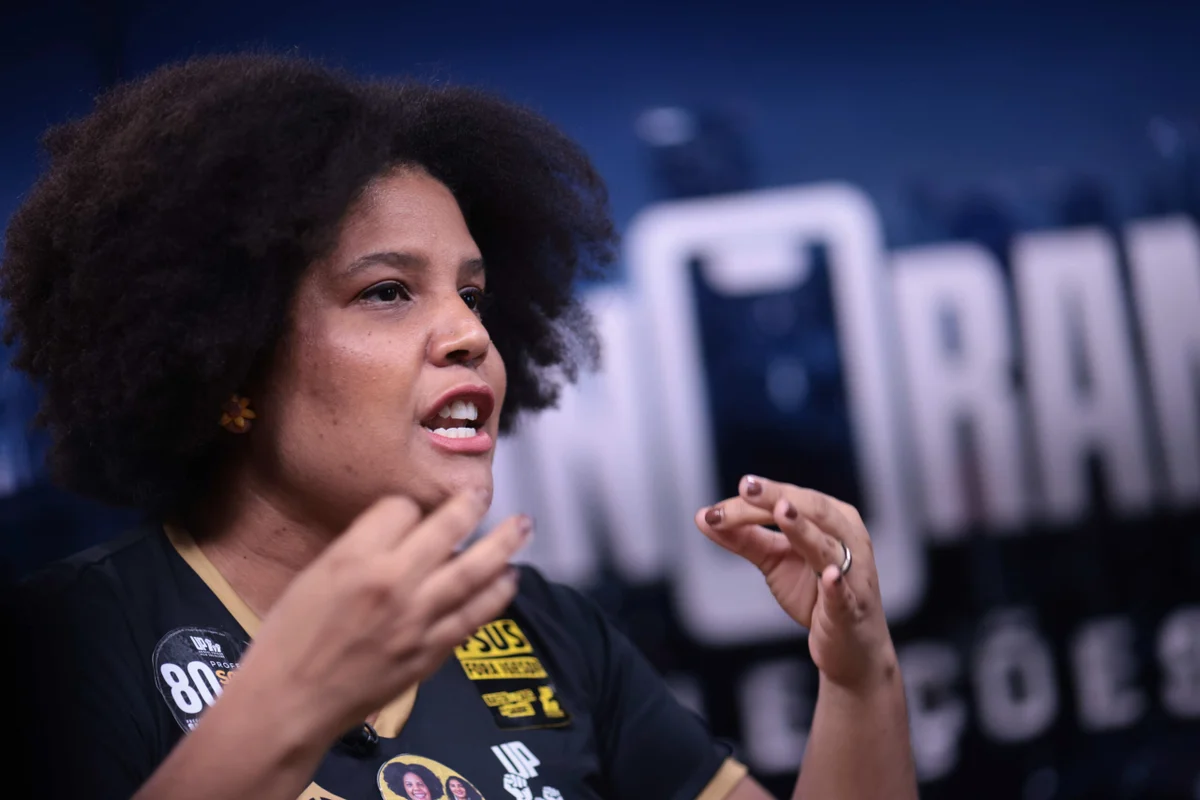Samara Martins defende soberania no debate Metrópoles/Inteligência Ltda