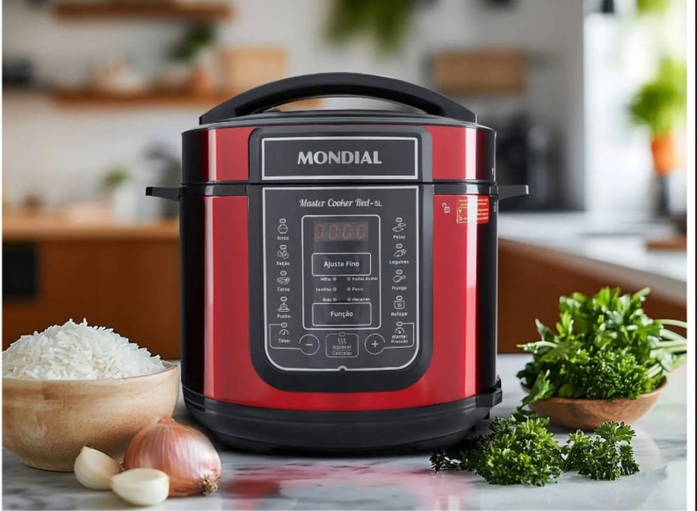 A panela de pressão elétrica Mondial PE-39 possui preparos pré-programados — Foto: Divulgação/Mondial
