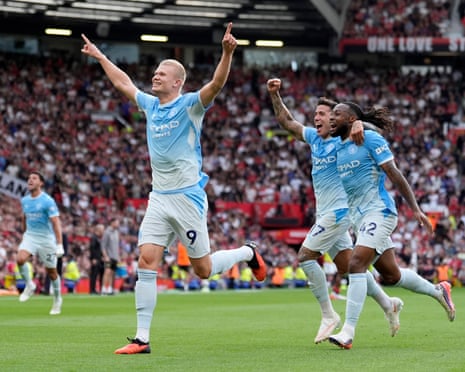 Erling Haaland celebrates.