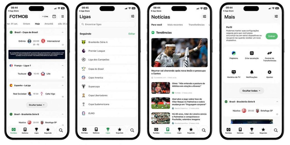 Além da classificação, o FotMob reúne calendário, escalações e estatísticas das partidas do campeonato — Foto: Reprodução/FotMob
