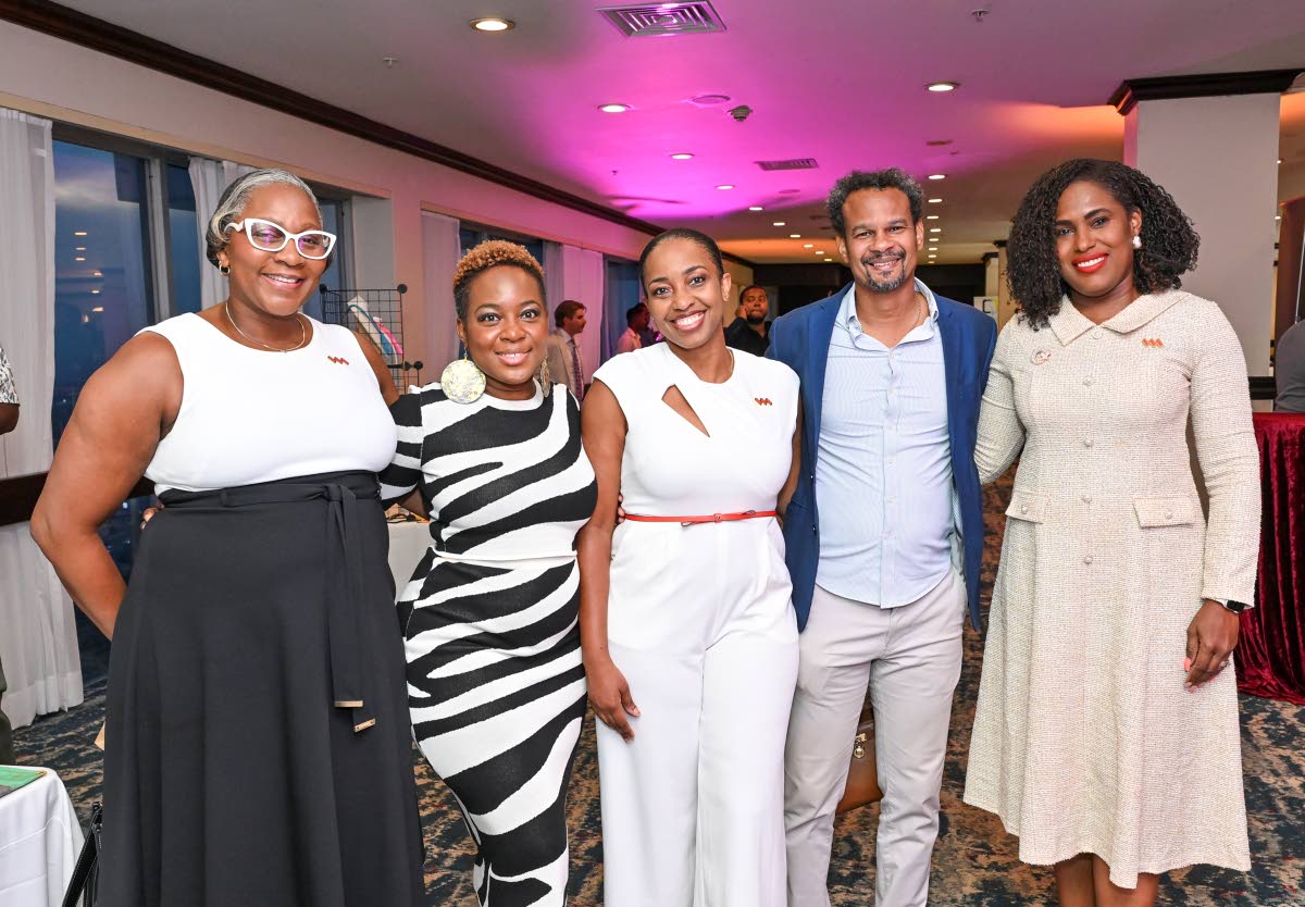 From left: Michelle Smith, executive director, JMEA; Kamesha Blake, JMEA executive director; Natalie Bennett, chief executive officer of VM Pensions Management Ltd.; JMEA Director Damion Dodd, and Kaysia Vaughan, group chief customer and brand officer, VM