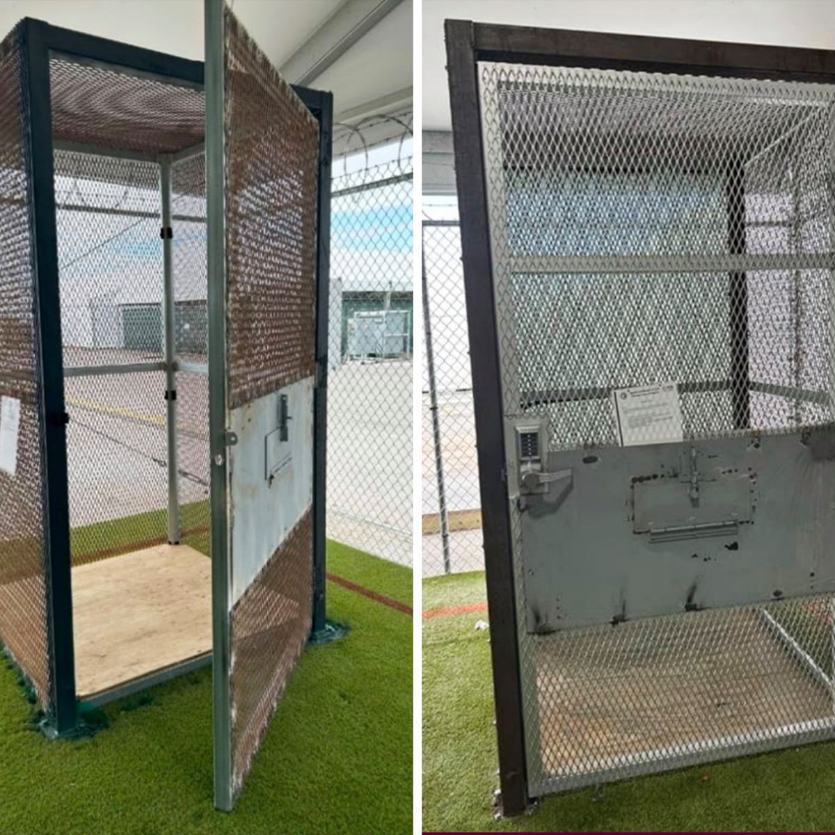 O Alligator Alcatraz detinha detentos em gaiões do tamanho de cabines telefônicas, segundo a agência fiscalizadora do DHS.