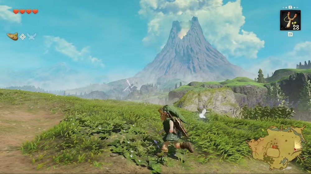 O Campo de Hyrule foi a primeira vez que tivemos uma visão panorâmica de cenário de tirar o fôlego — Foto: Reprodução/Nintendo of America