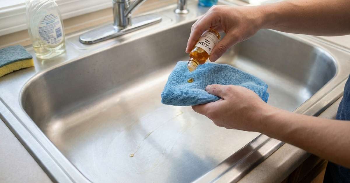 Truque caseiro de 1 minuto para deixar o inox da pia brilhando