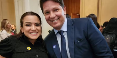 Karina Gama ao lado do deputado federal Mario Frias Foto: Reprodu&ccedil;&atilde;o/Instagram