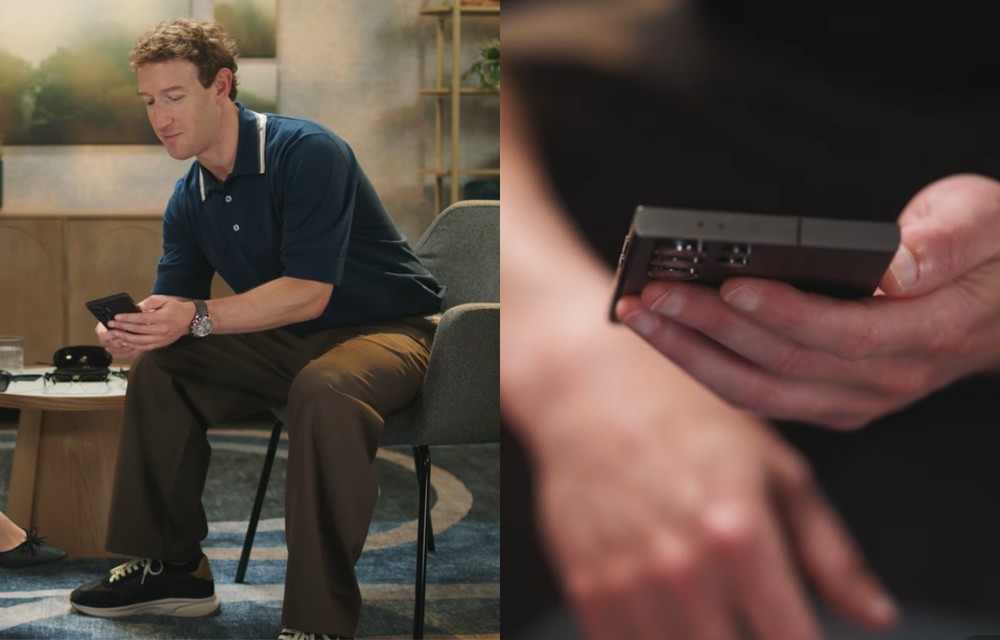 Mark Zuckerberg aparece com o que parece ser um Galaxy S24 Ultra durante entrevista — Foto: Reprodução/YouTube (@Joanna Stern)