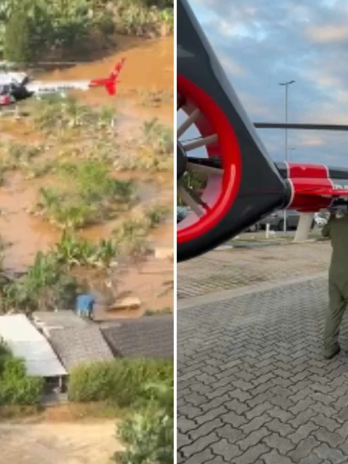 Homem de 100 anos é resgatado de helicóptero após ficar ilhado por chuvas no interior de SP