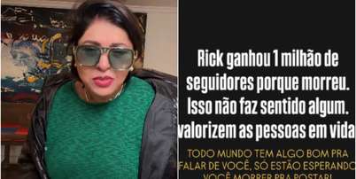 Roberta Miranda se revolta ao descobrir que Rick ganhou 1 milhão de seguidores após morrer Foto: Reprodução/Instagram