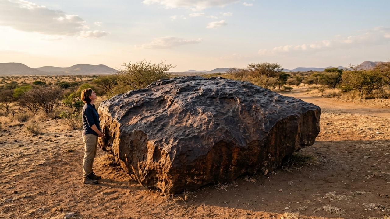 Em 1920, um agricultor encontrou uma enorme placa de ferro de 60 toneladas na Namíbia; hoje ela continua no mesmo lugar e é o maior meteorito intacto conhecido na Terra